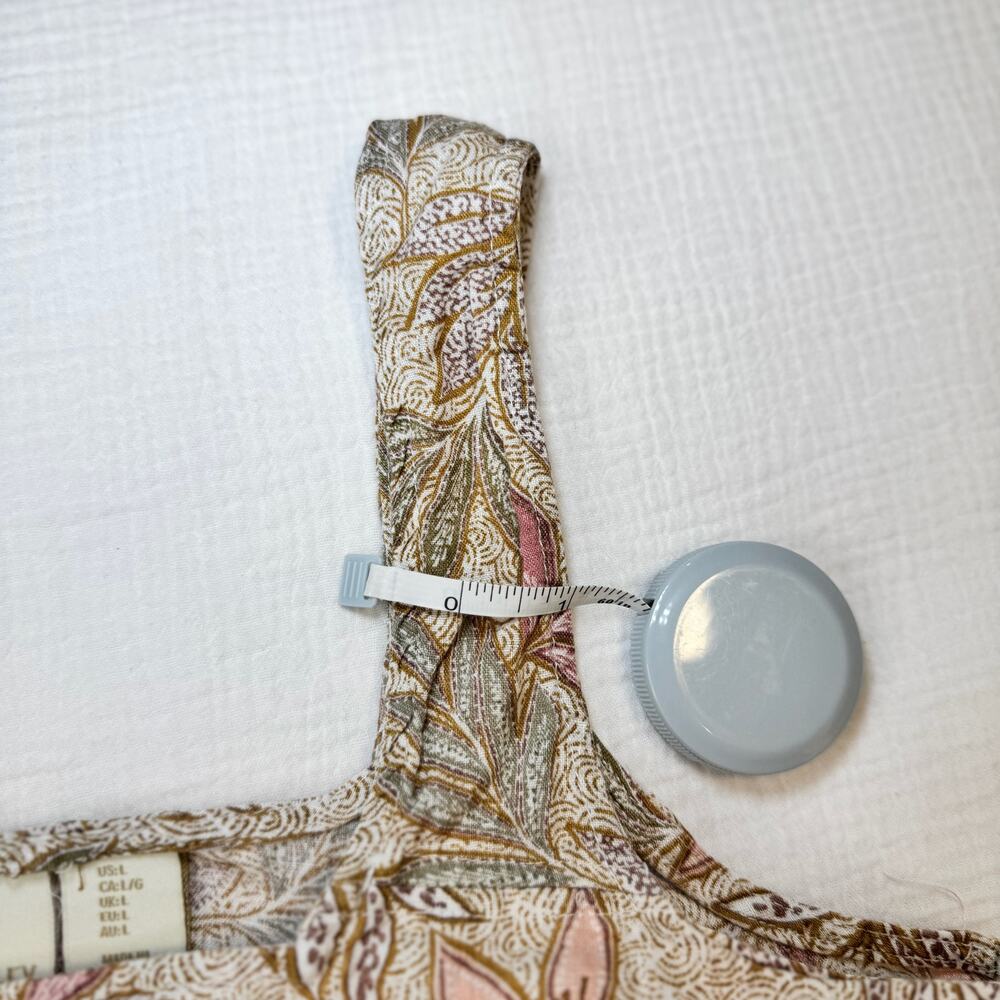 Cynthia Rowley Linen Tank Top Botanical Print Boho Large Poetcore Cruise Resort - Picture 7 of 10